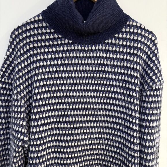 Ted Baker Mens 6 Riber Chunky Roll Neck Wool Blend Sweater Bird Eye Knit XXL - Picture 4 of 10